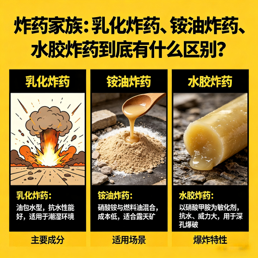 安顺炸药家族：乳化炸药、铵油炸药、水胶炸药到底有什么区别？